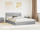 Storage Bed Grey Sonoma 150 x 200 cm Engineered Wood 3411563
