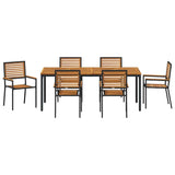 Garden Dining Set 7 pcs Black Poly Rattan 3365505