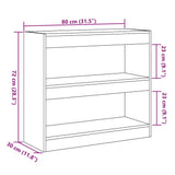 ZNTS Book Cabinet/Room Divider Old Wood 80x30x72 cm 856814