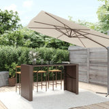 Bar Table with Glass Top Brown 185x80x110 cm Poly Rattan 362599