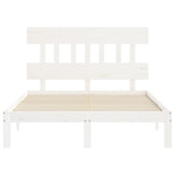 Bed Frame without Mattress White 140x190 cm Solid Wood Pine 3193577