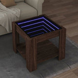Coffee Table with LED Brown Oak 53x53x45 cm Engineered Wood 847545