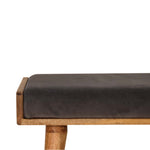 Grey Velvet Tray Style Footstool IN1604