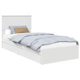 Storage Bed with Headboard White 90 x 200 cm Engineered Wood 3410833