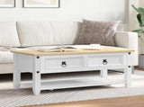 Coffee Table with Drawer White 100 x 48 x 45 cm Solid Pine Wood 42024941