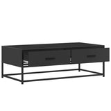 ZNTS Coffee Table Black 100x50x35 cm Engineered Wood and Metal 848779