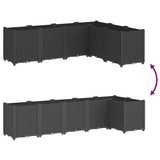Garden Planter Black 160x120x53 cm PP 367863