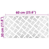 Stair Tread Rectangular 4 pcs Silver 60 x 30 cm Aluminium 4104298