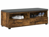 Hall Bench with Cushion with Drawer Smoked Oak 100 x 38 x 46 cm 891468