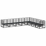 Garden Sofa Set with Cushion Black Aluminium 3378874