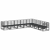 Garden Sofa Set with Cushion Black Aluminium 3378874
