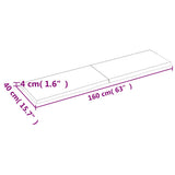 Bathroom Countertop Light Brown 160x40xcm Treated Solid Wood 3156155