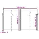 ZNTS Retractable Side Awning Terracotta 200x1000 cm 4004768