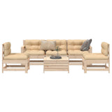 Garden Sofa Set Natural Pine Solid Pine Wood Modular 3250748