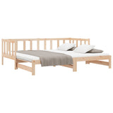 Day Bed with Trundle without Mattress 90x190 cm Single Solid Wood 836162