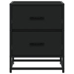 ZNTS Bedside Cabinet Black 40x31x50 cm Engineered Wood 848674