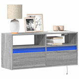 TV Wall Cabinet with LED Lights Grey Sonoma 100x31x45 cm 852339