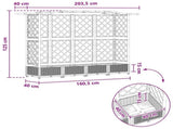 Raised Bed with Trellis and Roof Brown 203.5 x 40 x 125 cm PP 42032511