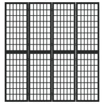 Folding 4-Panel Room Divider Japanese Style 160x170 cm Black 352080