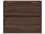 Wall-mounted Bedside Cabinets with LED Lights 2 pcs Brown Oak 3307974