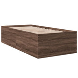 Bed Frame without Mattress Brown Oak 75x190 cm Small Single 3280985