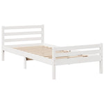 ZNTS Bookcase Bed without Mattress White 100x200cm Solid Wood Pine 3322260