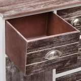 Sideboard with 10 Drawers Brown 113x30x79 cm Wood 284174