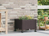 Garden Planter with Wheels Brown 40 x 40 x 44 cm PP 3422909