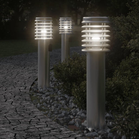 Outdoor Floor Lamp with Outlet Silver 60 cm Stainless Steel 4006373