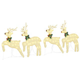 LED Reindeers 4 pcs Gold Fabric 3385893