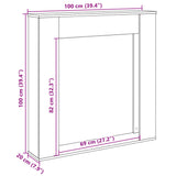 Fireplace Surround Old Wood 100x20x100 cm Engineered Wood 854578