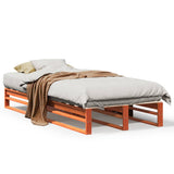 Bed Frame without Mattress Wax Brown 75x190 cm Small Single Solid Wood Pine 850859
