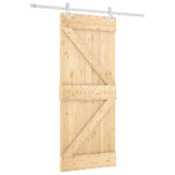 Sliding Door with Hardware Set 85x210 cm Solid Wood Pine 3203174