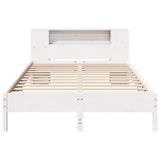 Bookcase Bed without Mattress White 140x190 cm Solid Wood Pine 3322838