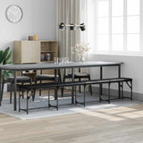 Dining Bench Black 248x32x45 cm Steel and Faux Leather 835226