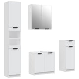 4 Piece Bathroom Cabinet Set White Engineered Wood 3115884
