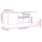 Record Cabinet Grey Sonoma 121x38x48 cm Engineered Wood 831674