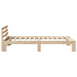 Bed Frame with Headboard Natural 75 x 190 cm Solid Pine Wood 872635