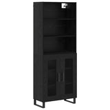 Highboard 2 pcs Black Oak Engineered Wood 3403191