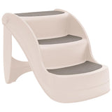 152233 Folding 3-Step Dog Stairs Cream 50x38x38 cm Plastic