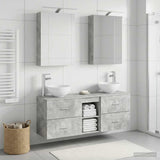 Bathroom Cabinet Set 5 pcs Concrete Grey Engineered Wood 3406674