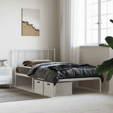 Metal Bed Frame without Mattress with Headboard White 80x200cm 352520
