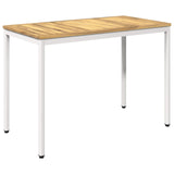 Garden Dinner Table White 108.5 x 55 x 75 cm Solid Acacia Wood 901761