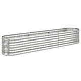 Garden Raised Bed Galvanised Steel 224x40x36 cm Silver 318877