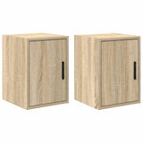 ZNTS Garage Wall Cabinets 2 pcs Sonoma Oak Engineered Wood 860612