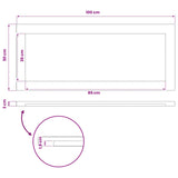 Rectangular Table Top 100 x 50 x 3.5 cm Rectangular Natural 938243
