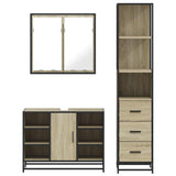 3 Piece Bathroom Furniture Set Sonoma Oak Engineered Wood 3301151