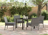 Garden Dining Set 5 pcs Grey Powder-Coated Steel 3379227