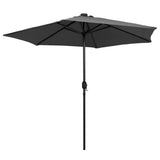 Garden Parasol with LED Lights and Aluminium Pole 270 cm Anthracite 47354