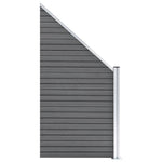 WPC Fence Set 2 Square + 1 Slanted 446x186 cm Grey 3053234